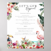 Tropical Luau Pool Party Drink Bar Sign Poster (Vorne)