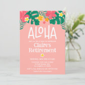 Tropical Luau Retirement Party Einladung (Stehend Vorderseite)