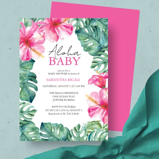 Tropical Luau Theme Kinderdusche Einladung