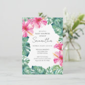 Tropical Luau Theme Kinderdusche Einladung (Stehend Vorderseite)