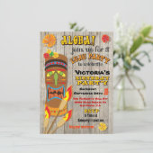 Tropical Luau Tiki Party Einladungen (Stehend Vorderseite)