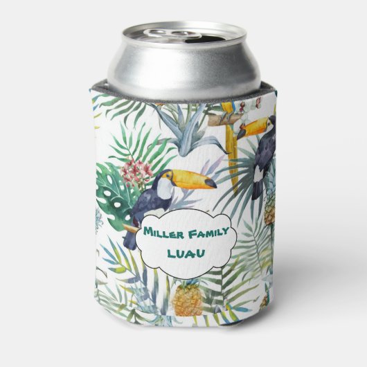 Tropical Luau, Tucan, Pinapel Dosenkühler (Kanne Rückseite)