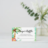 Tropical Luau Wasserfarbe Glitzer Diaper Raffel Begleitkarte (Stehend Vorderseite)