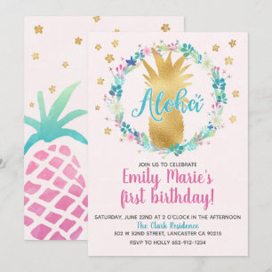 Tropical Luau zum Geburtstag Einladung oder jede V