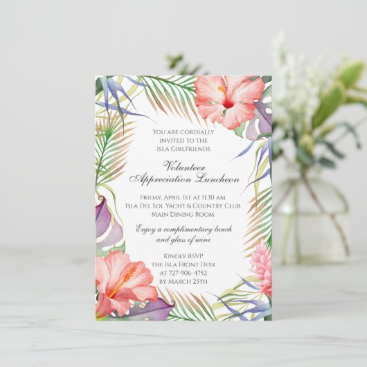 Tropical Luncheon Einladung Special (Stehend Vorderseite)