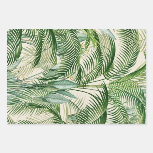 Tropical Lush Foliage Palm Blätter Muster (Vorderseite 2)