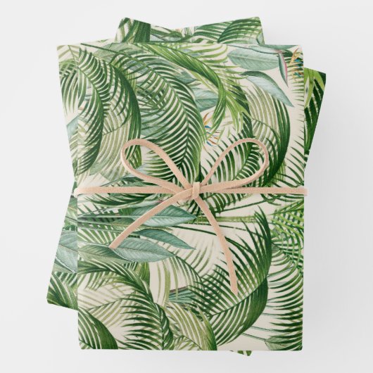Tropical Lush Foliage Palm Blätter Muster (Beispiel)