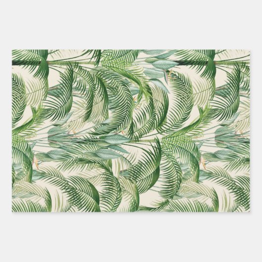 Tropical Lush Foliage Palm Blätter Muster (Vorderseite)