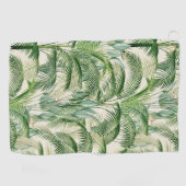 Tropical Lush Foliage Palm Blätter Muster Golfhandtuch (Horizontal)