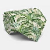 Tropical Lush Foliage Palm Blätter Muster Krawatte (Gerollt)