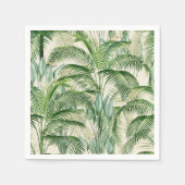 Tropical Lush Foliage Palm Blätter Muster Serviette (Vorderseite)