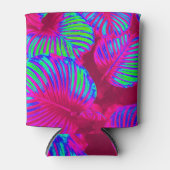 Tropical Lush Magenta Blätter Dosenkühler (Vorderseite)