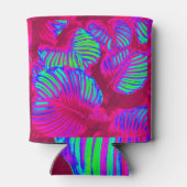 Tropical Lush Magenta Blätter Dosenkühler (Rückseite)