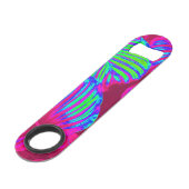 Tropical Lush Magenta Blätter Flaschenöffner (Vorderseite Schrägansicht)