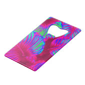 Tropical Lush Magenta Blätter Geldbeutel Flaschenöffner (Vorderseite Schrägansicht)