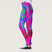 Tropical Lush Magenta Blätter Leggings (Links)