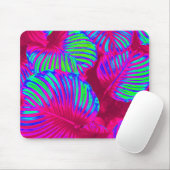 Tropical Lush Magenta Blätter Mousepad (Mit Mouse)