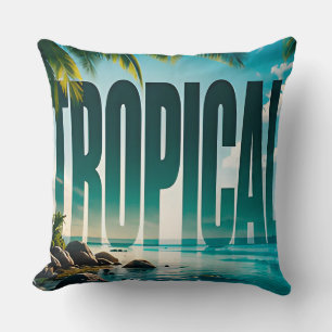 Tropical Luxus-Resort-Editorial-Grafikkollektion Kissen