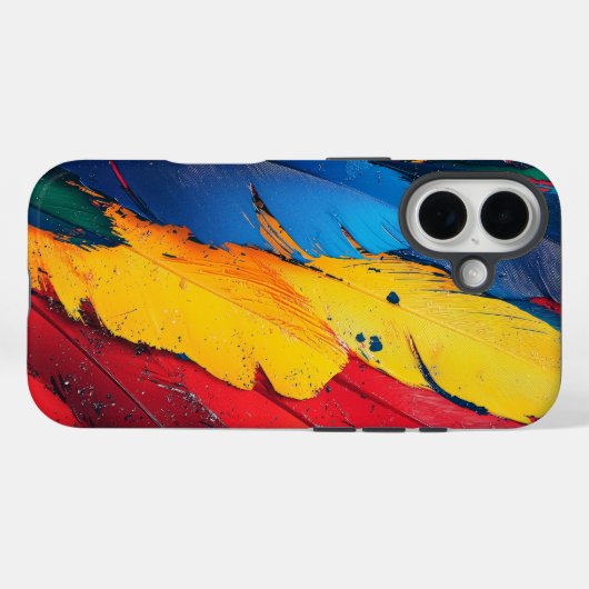Tropical Macaw Feather Phone Case (Rückseite (Horizontal))