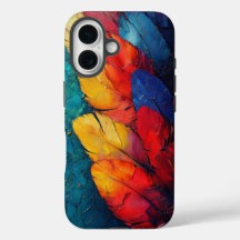 Tropical Macaw Feather Phone Case