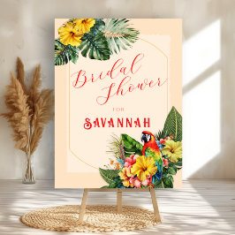Tropical Macaw Floral Bridal Shower Acrylschild
