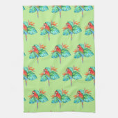 Tropical Macaw Parrot Grünes Küchentuch (Vertikal)