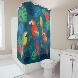 Tropical Macaw Shower Curtain Duschvorhang