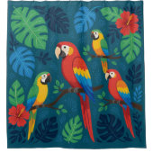 Tropical Macaw Shower Curtain Duschvorhang (Vorderseite)