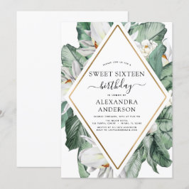Tropical Magnolia 16 . Geburtstag Geburtstagsparty Einladung