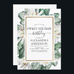 Tropical Magnolia 16 . Geburtstag Geburtstagsparty Einladung<br><div class="desc">Tropische Magnolia Blume mit Blumengarten Palm und Imitate Goldenen Foil Geometric Border Spring oder Summer 16 . Geburtstag Geburtstagsparty Einladungen - beinhaltet schöne und elegante Schrift Typografie mit modernen tropischen botanischen Blume und Grün für die besondere 16. Geburtstagsparty.</div>