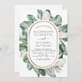 Tropical Magnolia Blumengrün Einladung zur Hochzei (Vorne/Hinten)