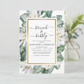 Tropical Magnolia Brunch & Bubbly Brautparty Einladung (Stehend Vorderseite)