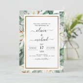 Tropical Magnolia Floral Wedding Flyer Einladung (Stehend Vorderseite)