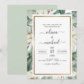 Tropical Magnolia Floral Wedding Flyer Einladung (Vorne/Hinten)