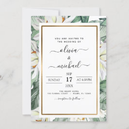 Tropical Magnolia Floral Wedding Flyer Einladung