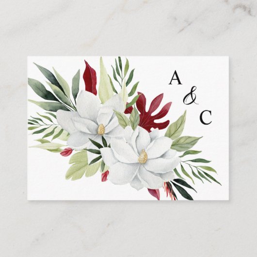 Tropical Magnolia White Green Red Begleitkarte (Rückseite)