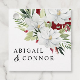 Tropical Magnolia White Green Red Geschenkanhänger