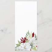 Tropical Magnolia White Green Red Menükarte (Rückseite)