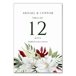 Tropical Magnolia White Green Red Tischnummer