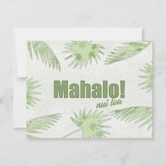 Tropical Mahalo Nui Loa Card (Papierschnitt-Effekt Mitteilungskarte (Vorderseite)