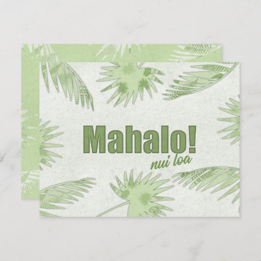 Tropical Mahalo Nui Loa Card (Papierschnitt-Effekt Mitteilungskarte (Vorne/Hinten)