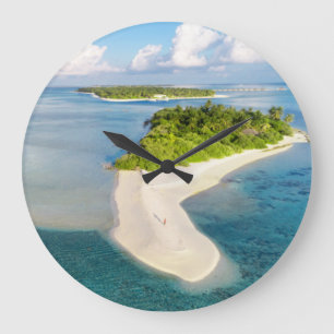 Tropical Maldives Exotic Island Paradise Große Wanduhr