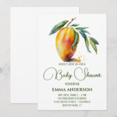 Tropical Mango | Babydusche Einladung (Vorne/Hinten)