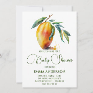 Tropical Mango   Babydusche Einladung