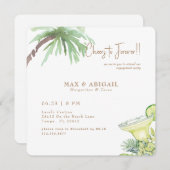 Tropical Margaritas & Tacos Engagement Party Einladung (Vorne/Hinten)