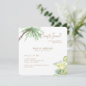 Tropical Margaritas & Tacos Verlobungsfeier Einladung (Stehend Vorderseite)