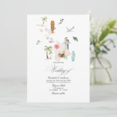 Tropical Maui - Hawaii-Hochzeit in Urlaubsort Einladung (Stehend Vorderseite)