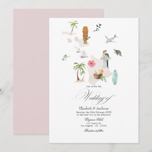 Tropical Maui - Hawaii-Hochzeit in Urlaubsort Einladung