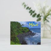 Tropical Maui Hawaiian Island Beach Postkarte (Stehend Vorderseite)