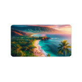 Tropical Maui Island Paradise Adressaufkleber (Vorne)